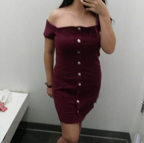 guess burgundy dress